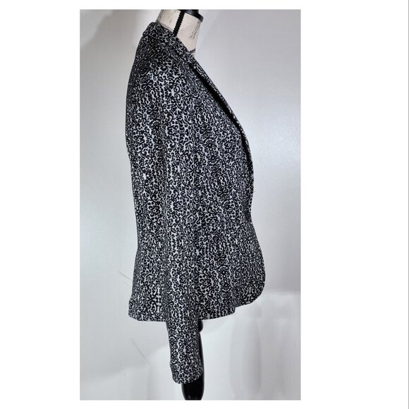 Olivia Moon Black and White Patterned Blazer, Womens Size Medium - Picture 4 of 7